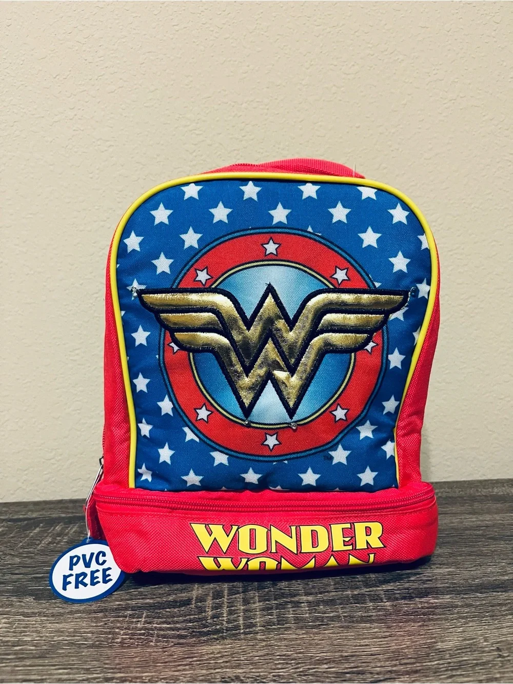 Wonder Woman Kids Lunch Bag- Red, Blue & Gold